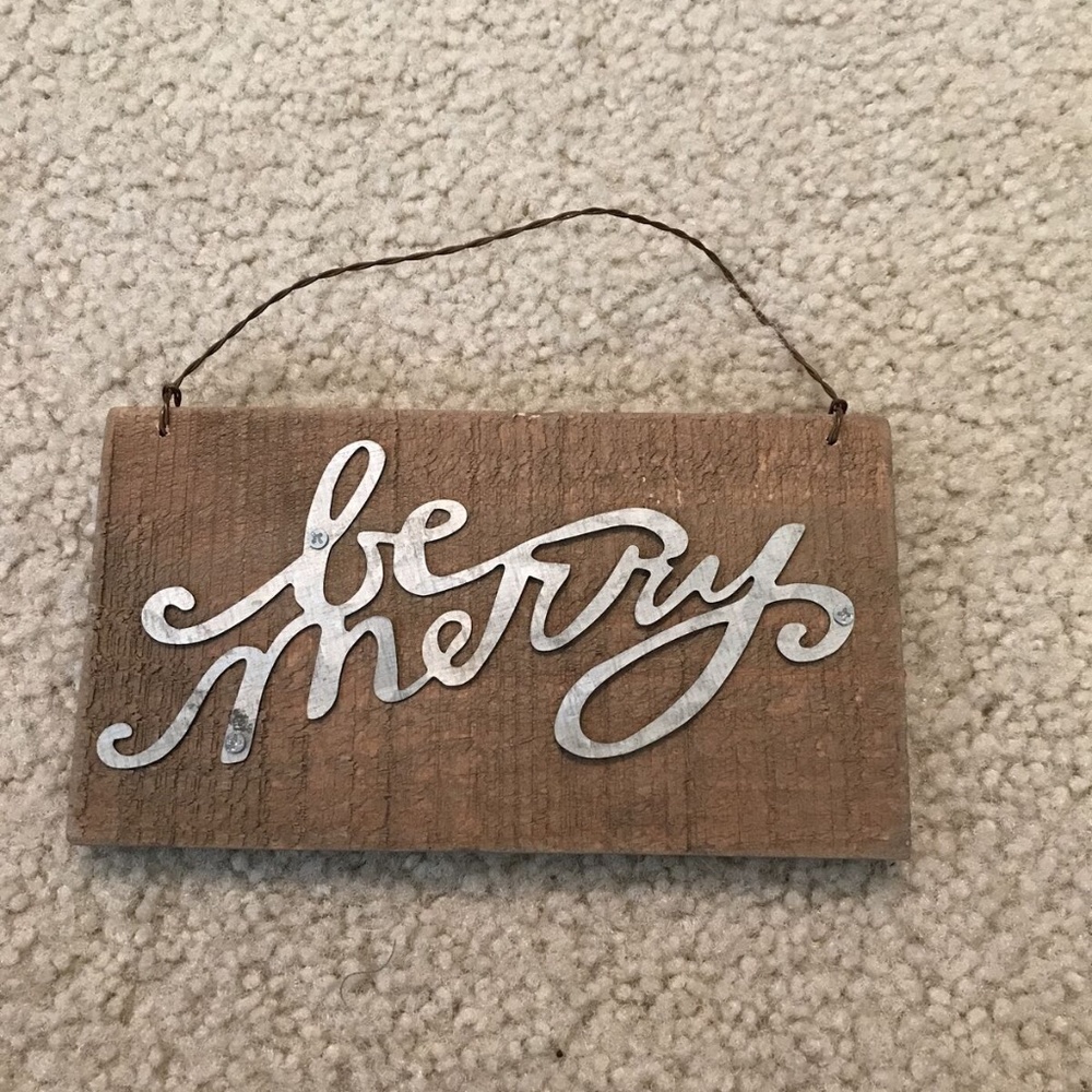 Primitives by Kathy "Be Merry" wood sign - 6.5" x